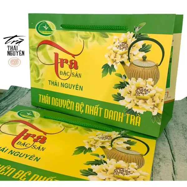 Túi giấy đẹp cho shop trà, bánh, đặc sản