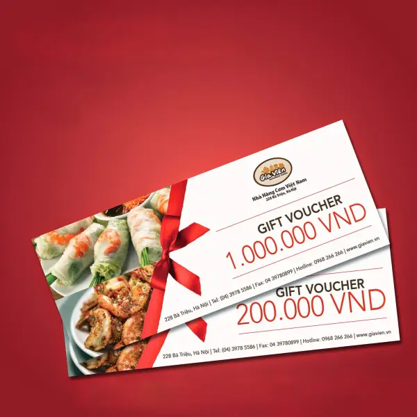 In Phiếu Quà Tặng, Voucher Khuyến Mãi Theo Yêu Cầu